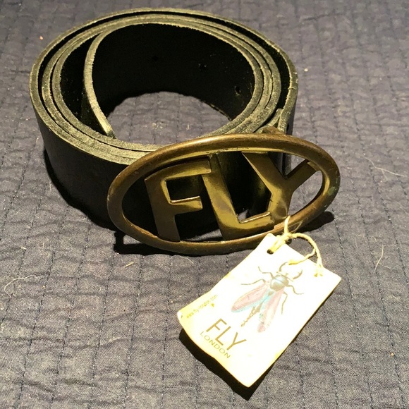 Fly London Black Yves Leather Belt - Picture 1 of 6